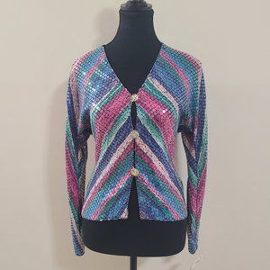 ULTRA RARE NWT Vintage MISSONI for Neiman Marcus Silk Sequin Mermaid Blouse